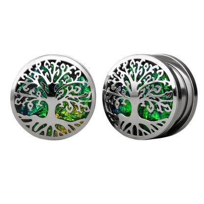 PunkPlugs Tree Of Life Ear Plugs00g (10mm)Silver - PunkPlugs