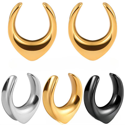 PunkPlugs Vast Ear Saddle Hangers for Stretched EarsGold0g (8mm) - PunkPlugs