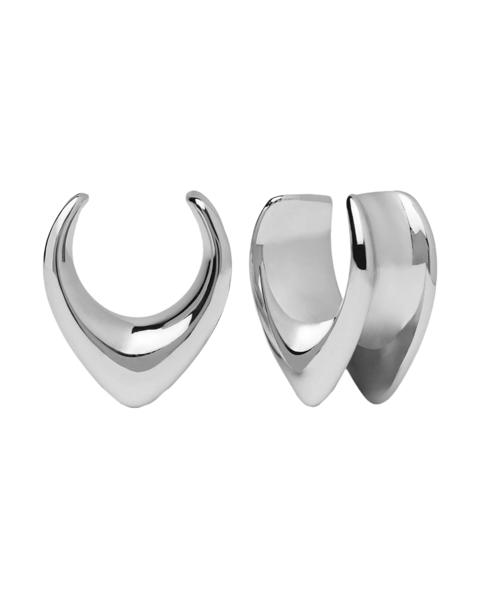 PunkPlugs Vast Ear Saddle Hangers for Stretched EarsSilver0g (8mm) - PunkPlugs