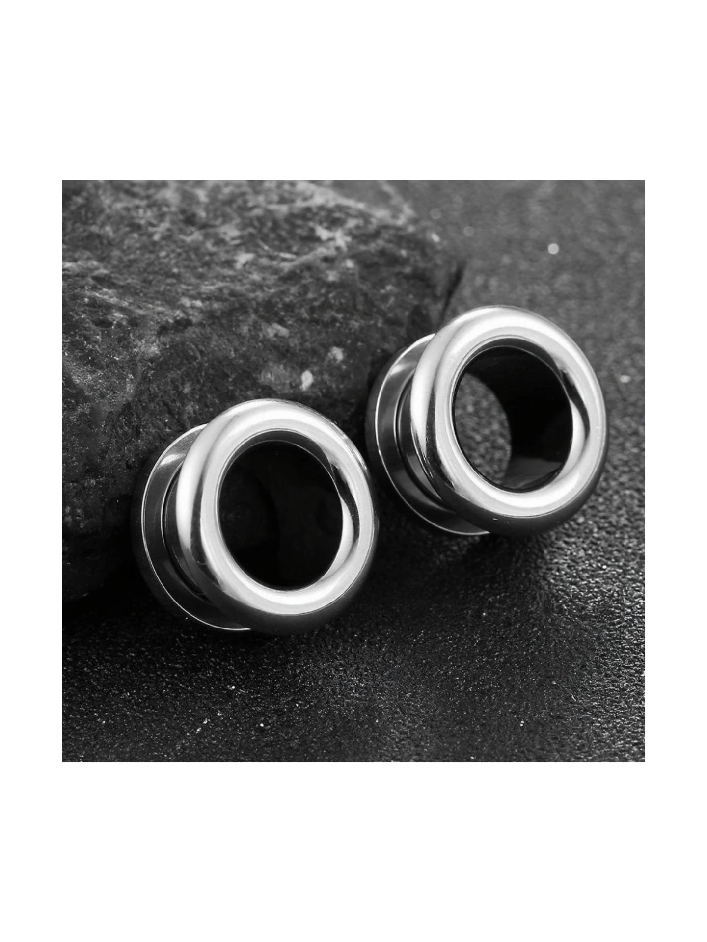 polished round flare ear tunnels for stretched ears
