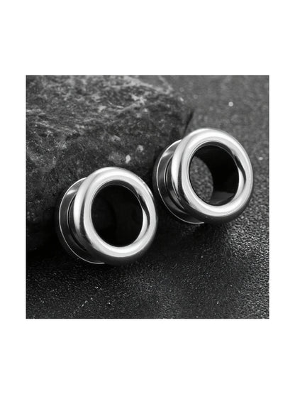 polished round flare ear tunnels for stretched ears