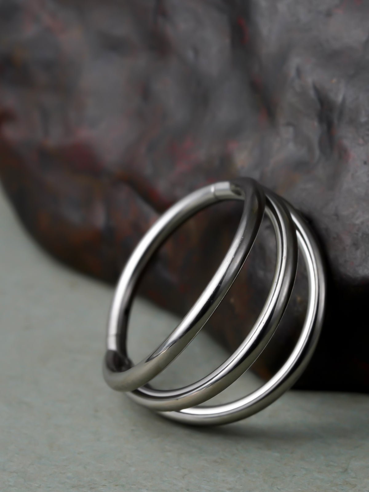 Triple Layered Steel Nose Ring - PunkplugsHoop Diameter: 8mmSilver - PunkPlugs