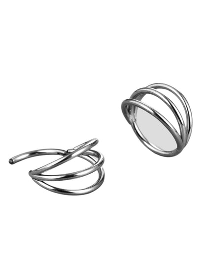 Triple Layered Steel Nose Ring - PunkplugsHoop Diameter: 8mmSilver - PunkPlugs