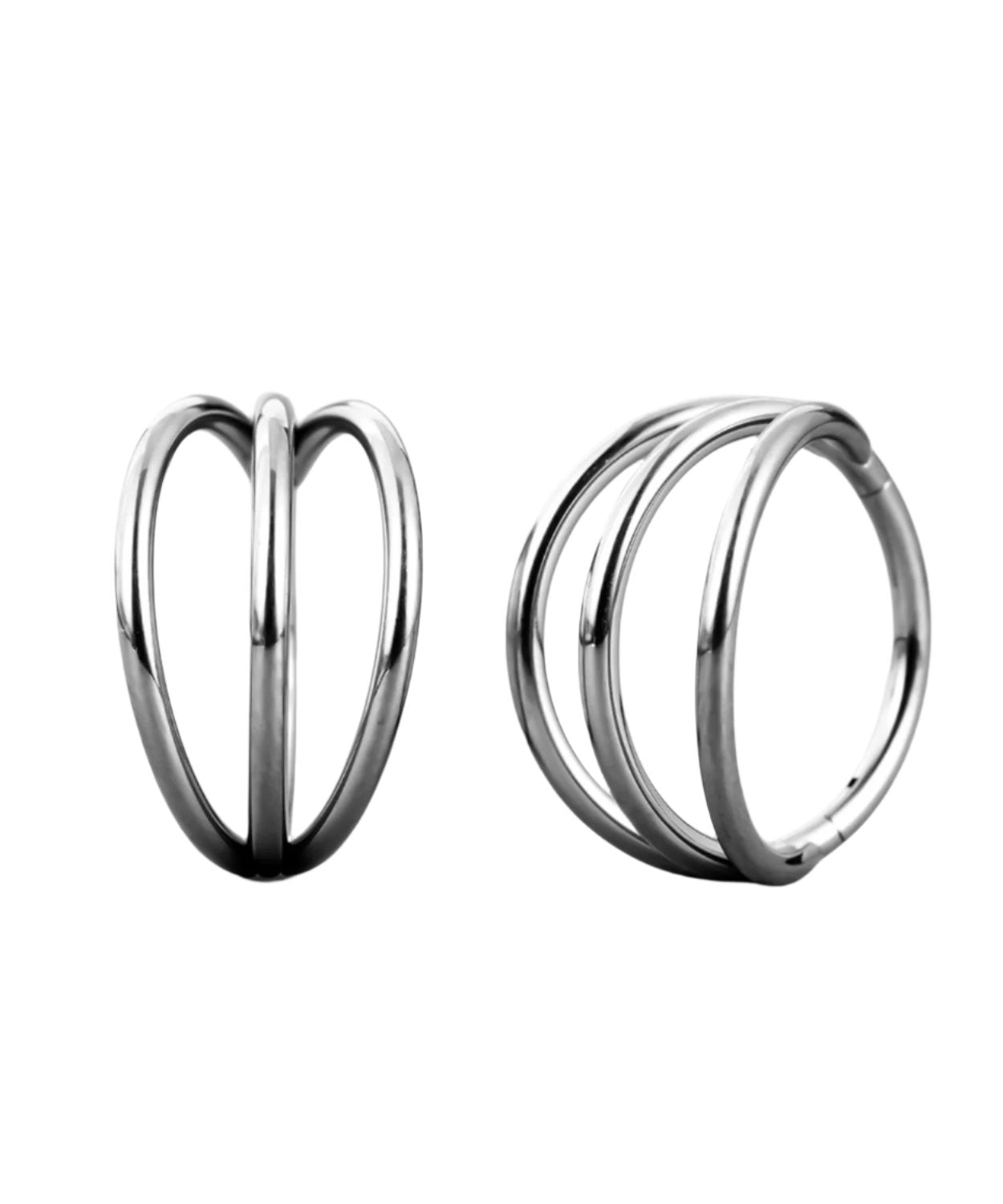 Triple Layered Steel Nose Ring - PunkplugsHoop Diameter: 8mmSilver - PunkPlugs